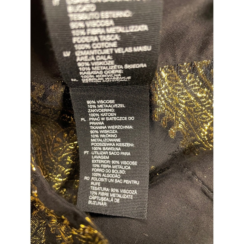 2 Other Stories Black Gold‎ Paisley Jacquard Wide Leg Pants EU 38 US 6 - Picture 7 of 7